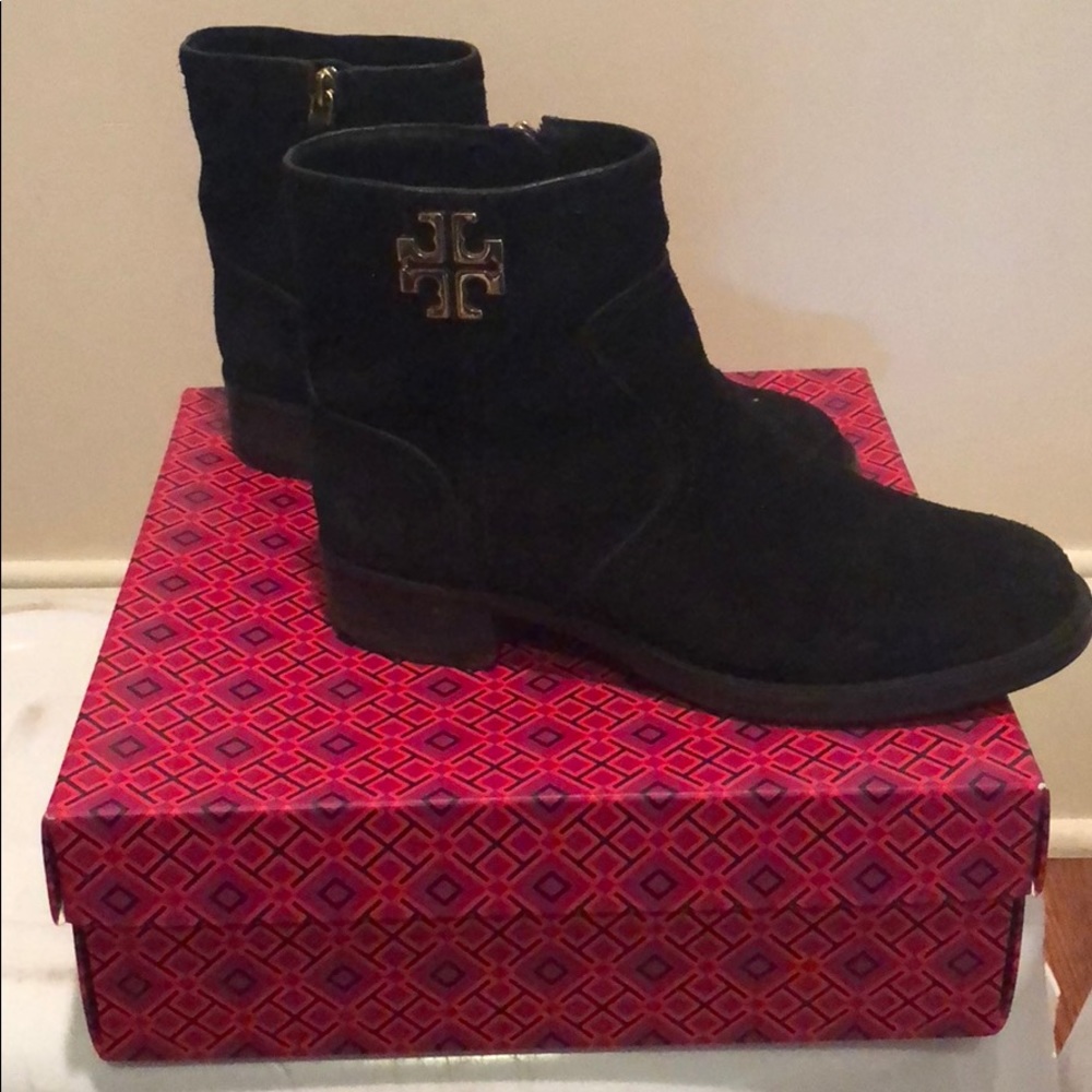 Tory Burch suede flat ankle boots